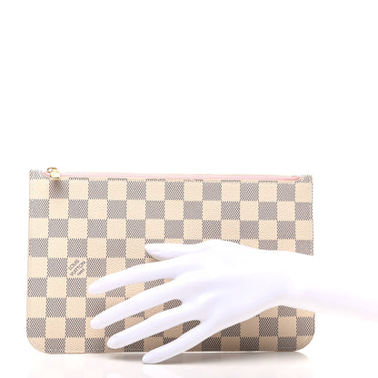 Louis Vuitton Damier Azur Neverfull MM GM Pochette Rose Ballerine 2 of 6