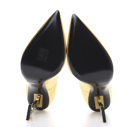 Saint Laurent Calfskin Opyum 100 Pumps 41 Gold 5 of 10