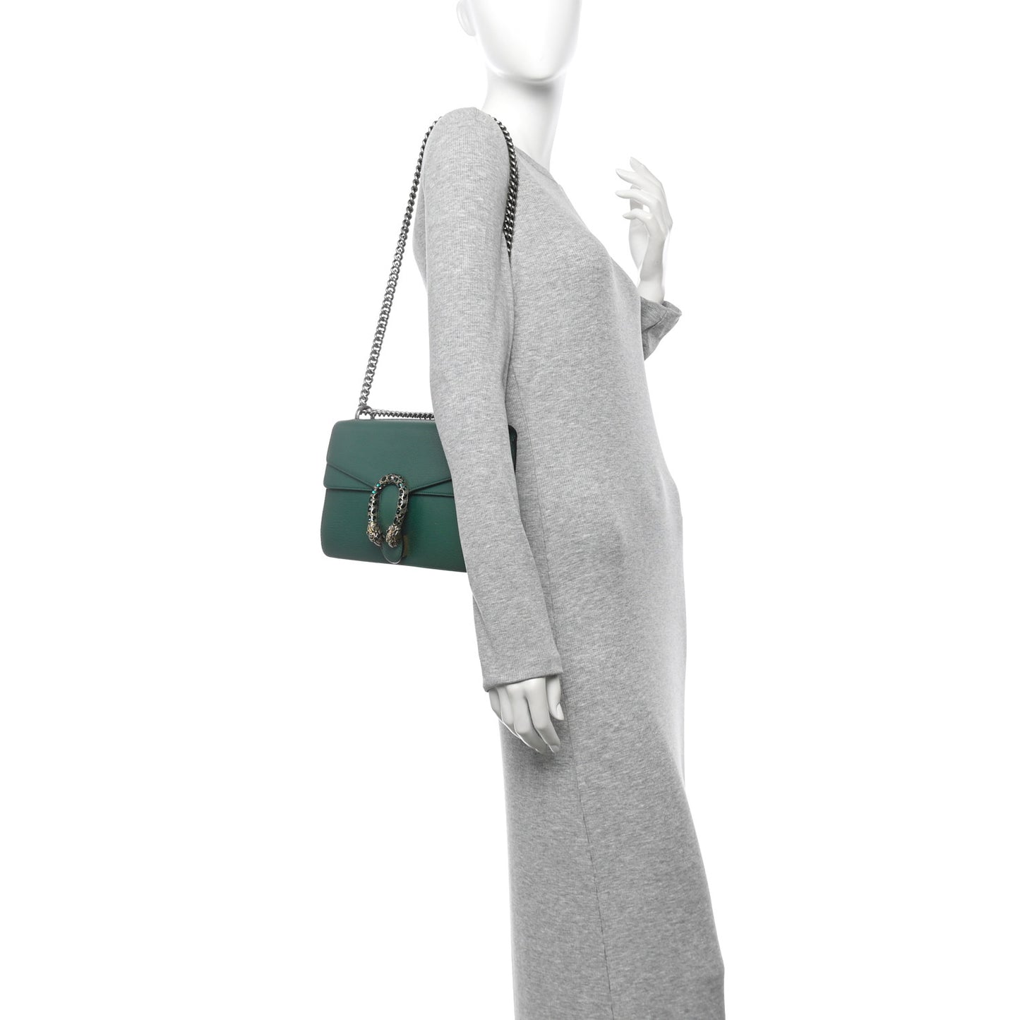 Pebbled Calfskin Small Dionysus Shoulder Bag Emerald