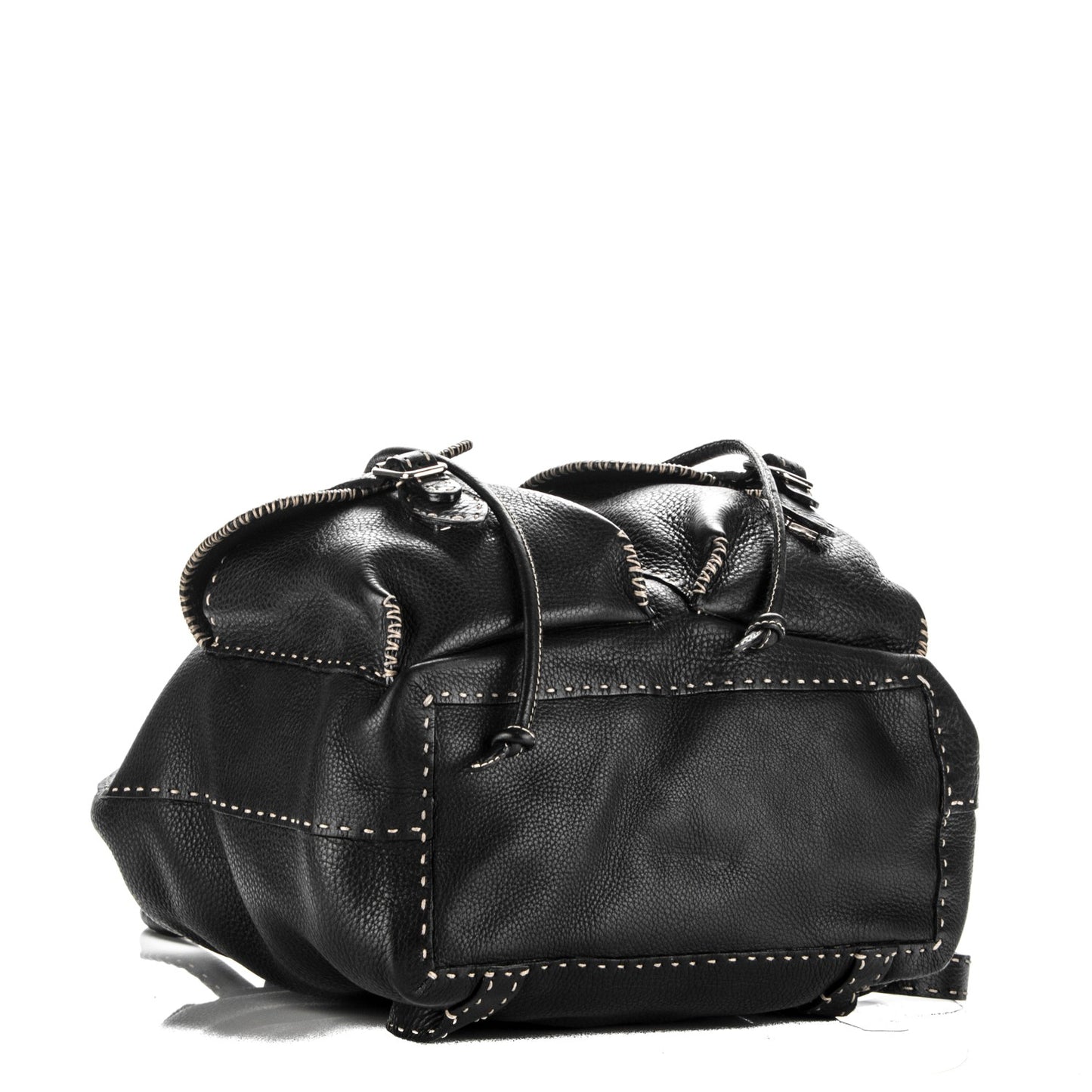 Calfskin Romano Selleria Drawstring Backpack Brown
