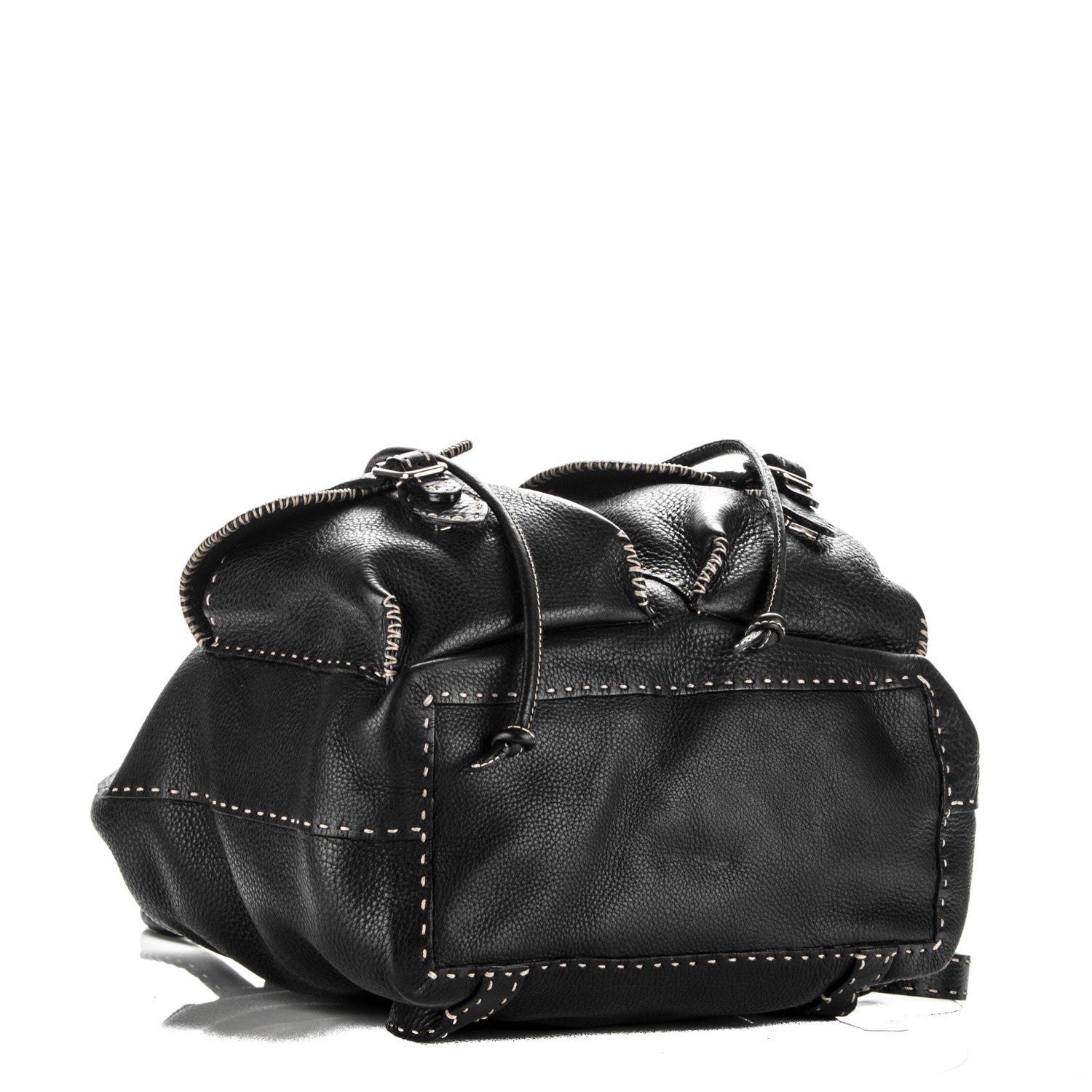 Fendi Calfskin Romano Selleria Drawstring Backpack Brown 4 of 6