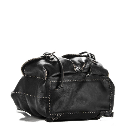 Fendi Calfskin Romano Selleria Drawstring Backpack Brown 4 of 6