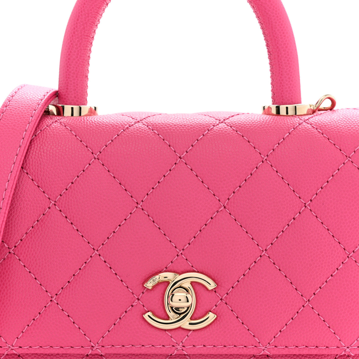 Chanel Caviar Quilted Extra Mini Coco Handle Flap Pink 8 of 11