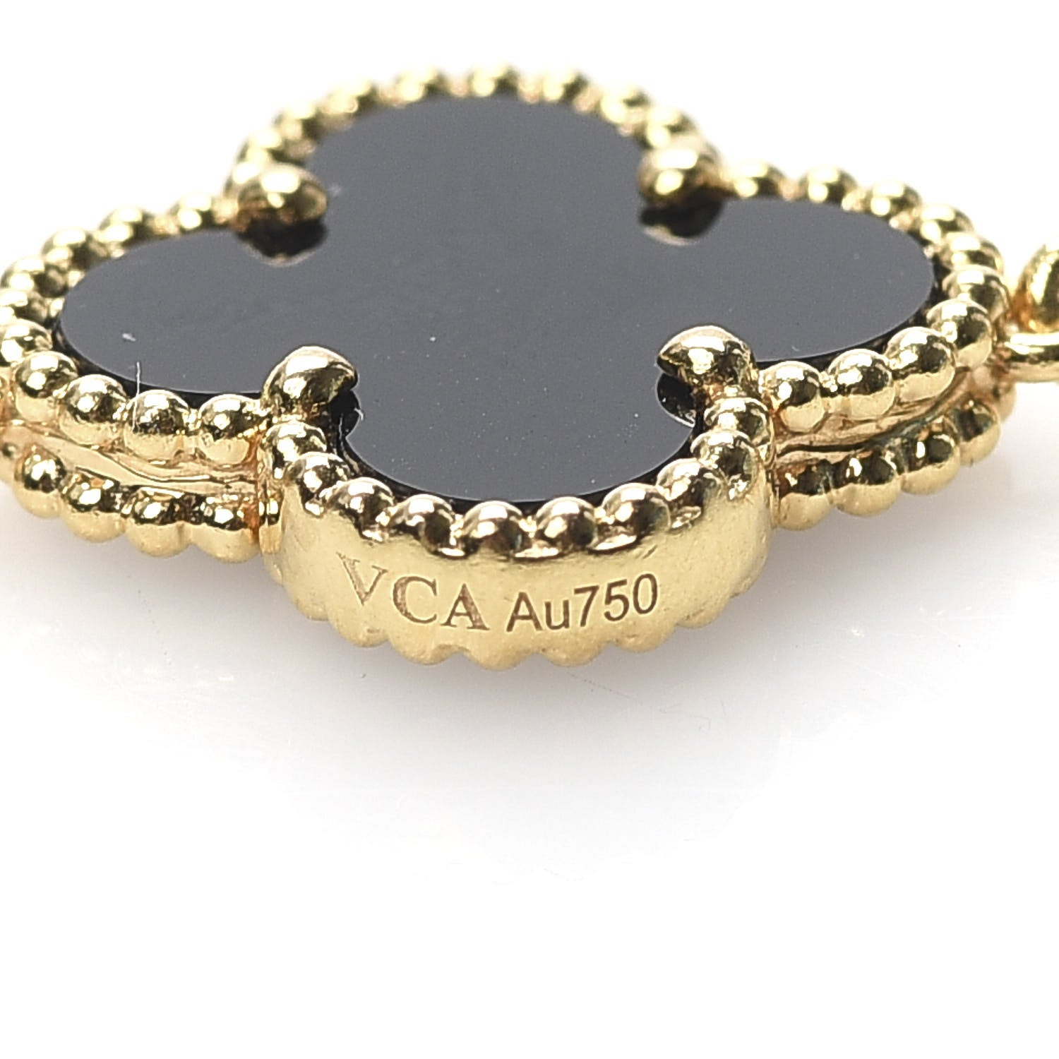 Van Cleef & Arpels 18K Yellow Gold Black Onyx 5 Motifs Vintage Alhambra Bracelet 6 of 7