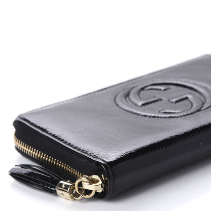 Gucci Patent Calfskin Soho Zip Around Wallet Black 6 of 10