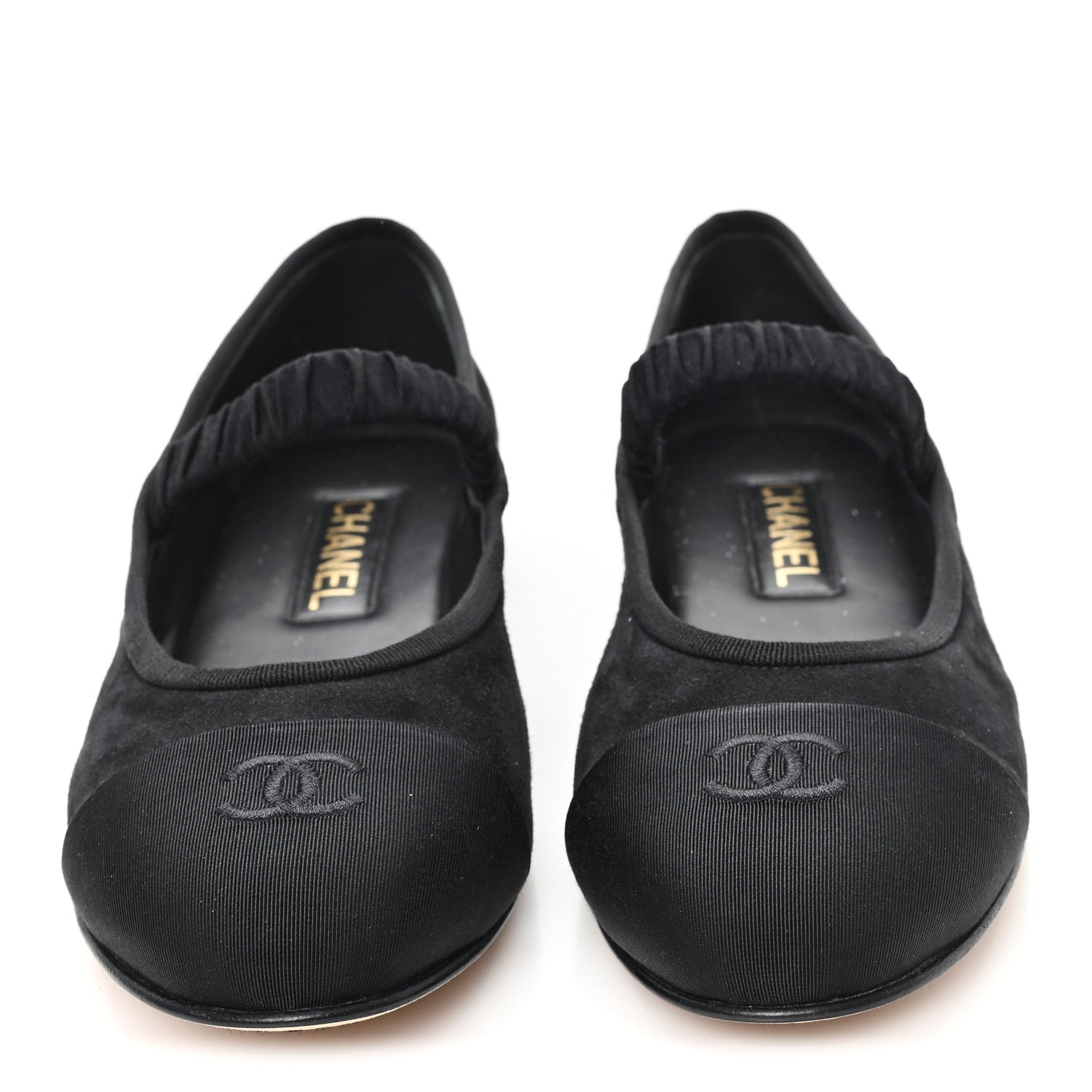 Chanel Suede Kidskin Grosgrain Mary Jane Flats 41 Black 3 of 10