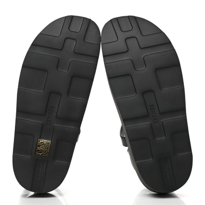Hermes Calfskin Womens Enid Sandals 38 Black 5 of 10