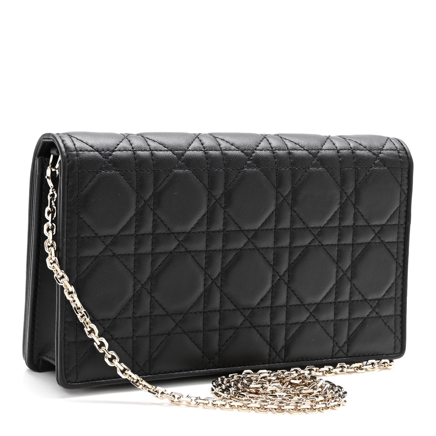 Lambskin Cannage Lady Dior Pouch Black