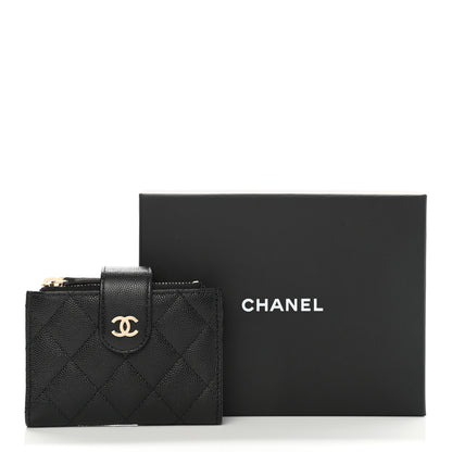 Chanel Caviar Quilted Compact Zipped Pocket Wallet Black 9 of 9