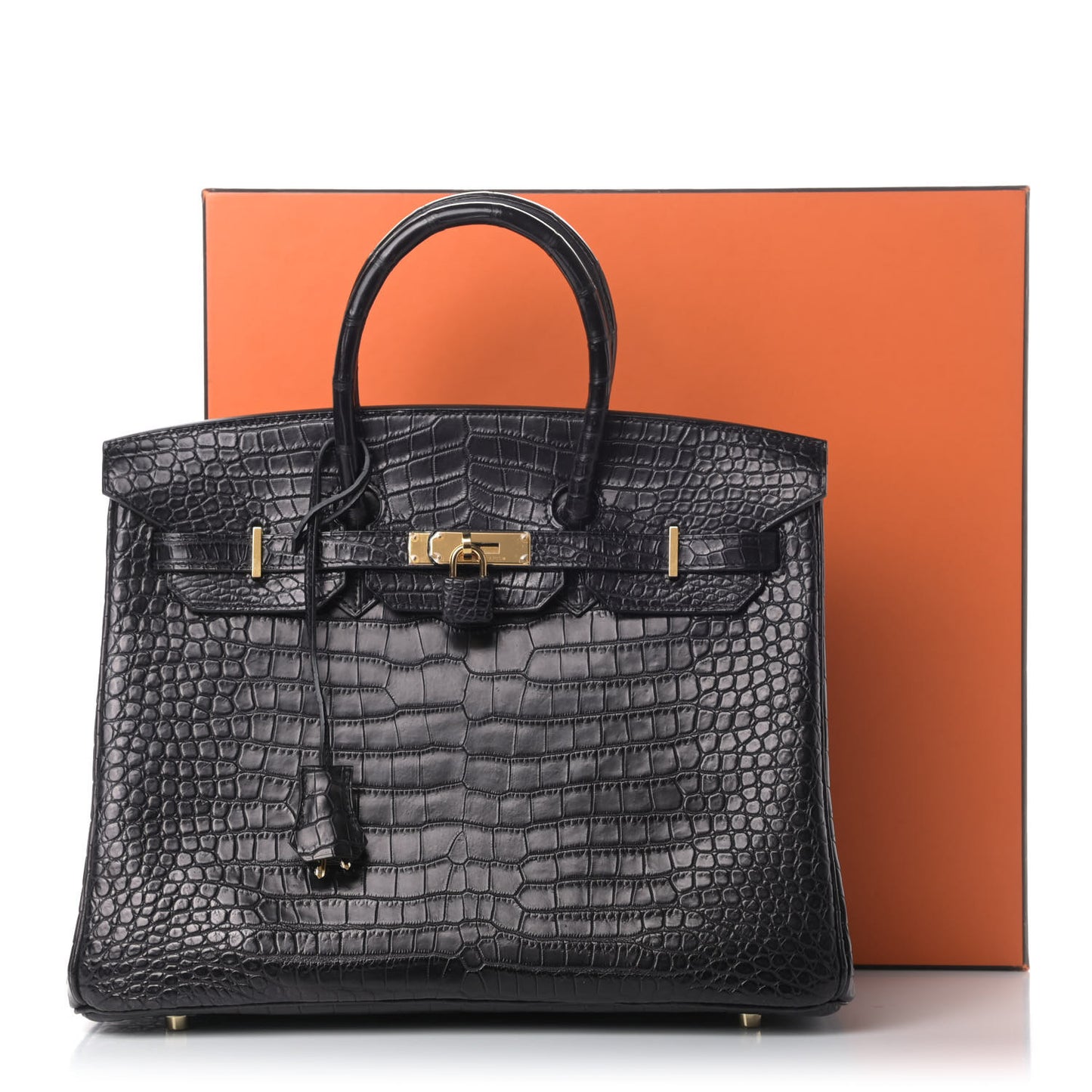 Matte Porosus Crocodile Birkin 35 Black
