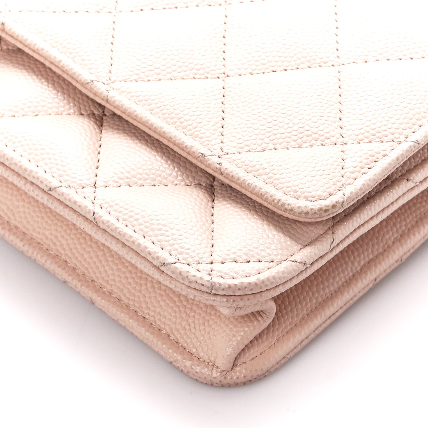 Chanel Caviar Quilted Wallet on Chain WOC Light Beige 11 of 12