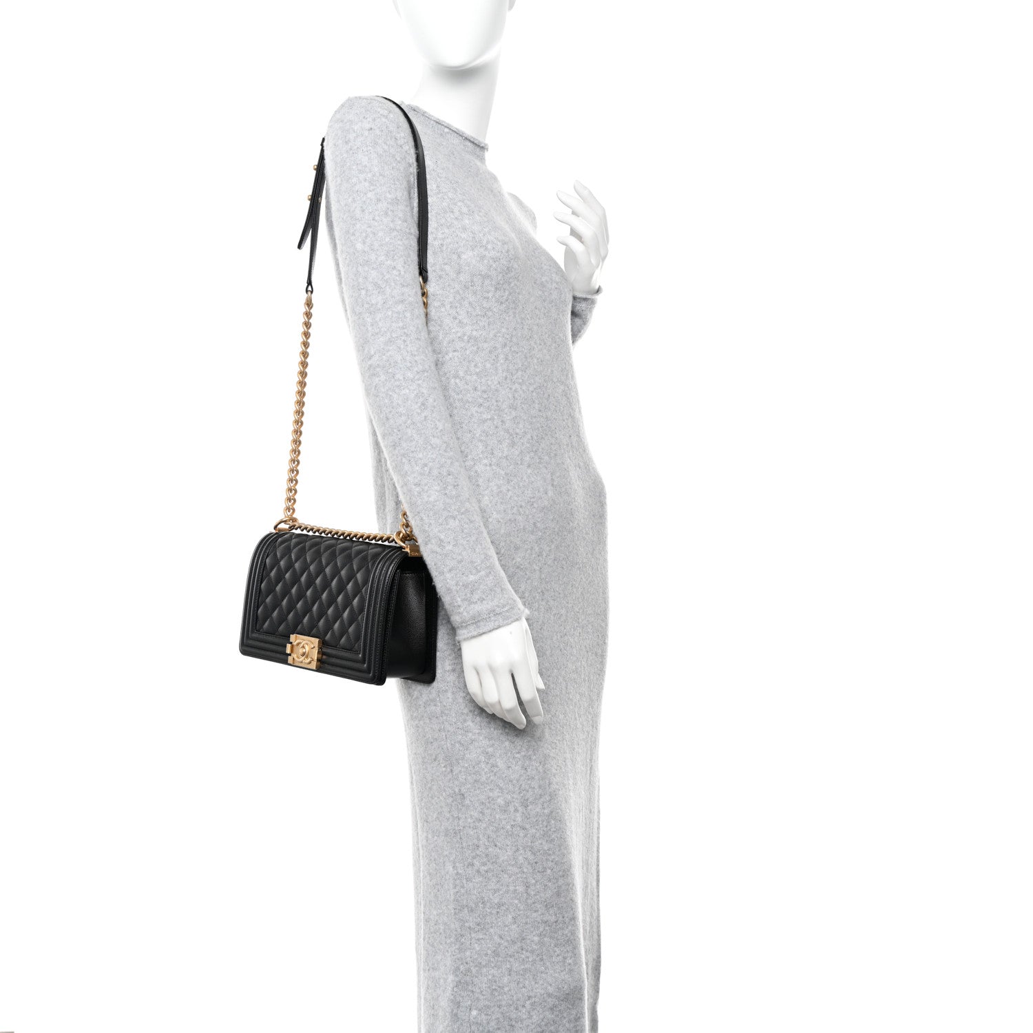 Chanel Caviar Quilted Medium Boy Flap Black 2 of 11