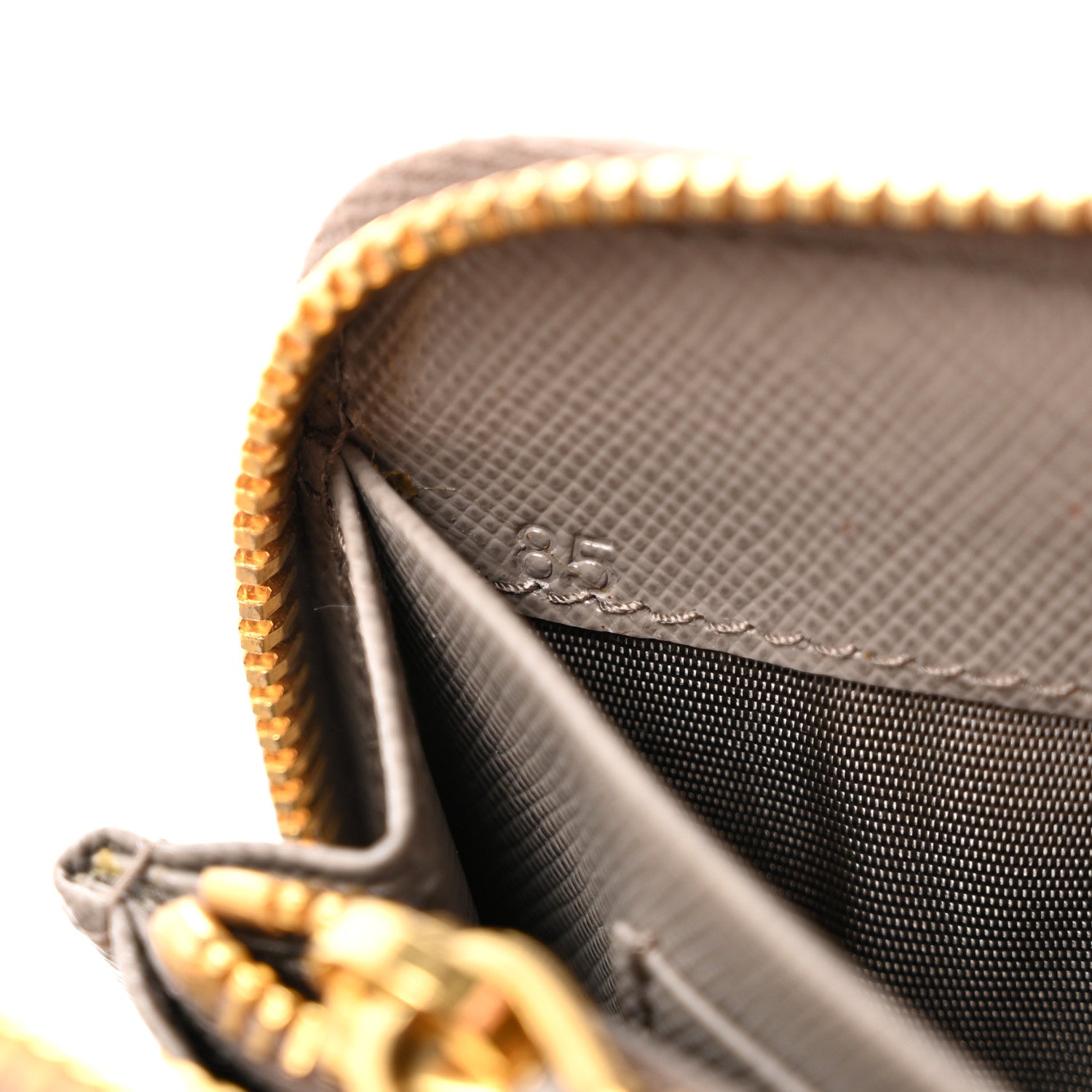 Prada Saffiano Metal Zip Around Wallet Argilla 8 of 10