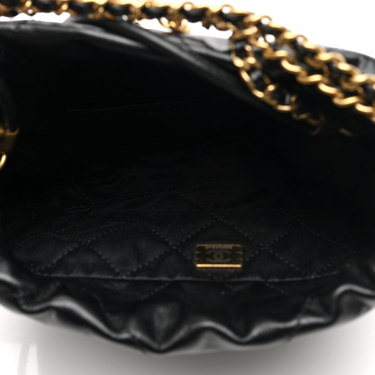 Calfskin Quilted Mini Chanel 22 Black