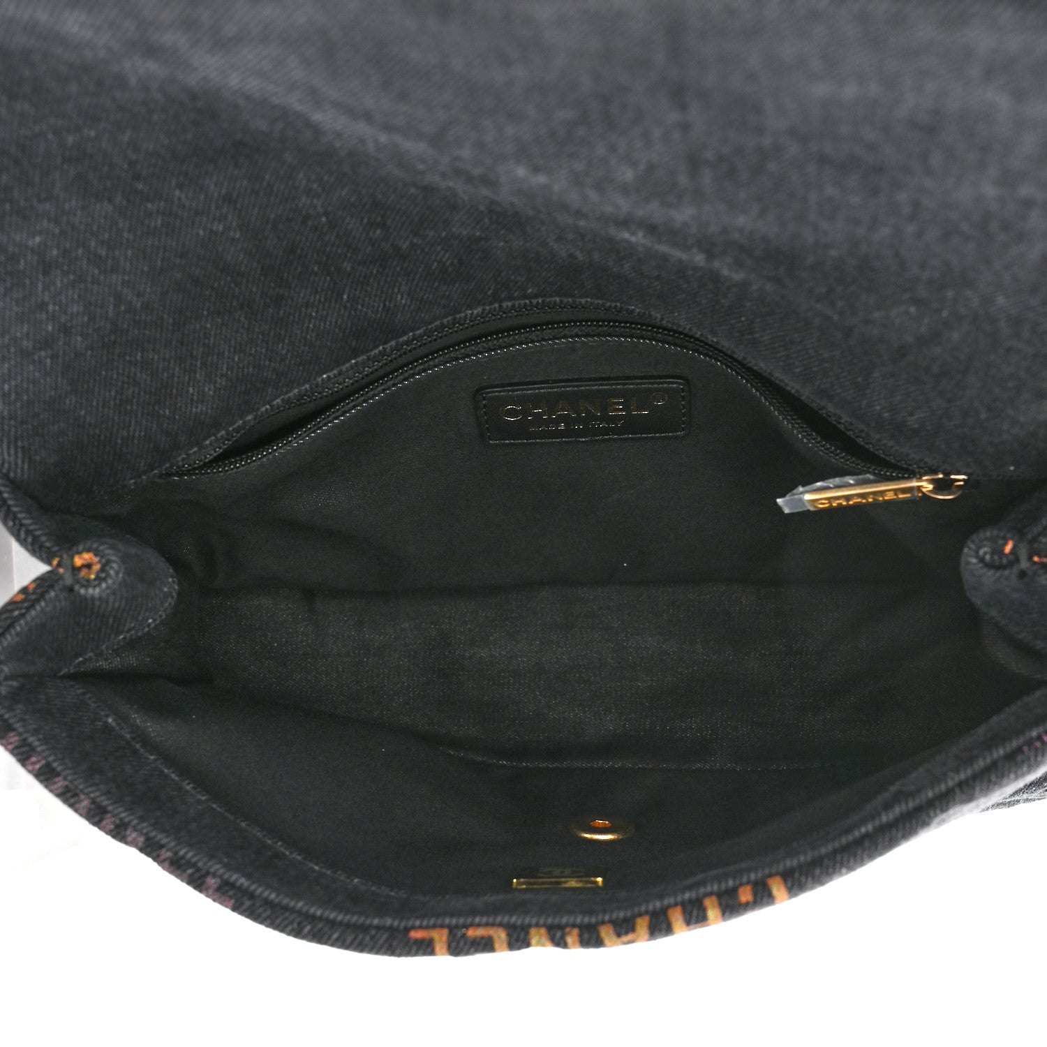 Chanel Denim Quilted Denim Mood Large Flap Black Multicolor 5 of 11