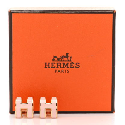 Hermes Rose Gold Lacquered Pop H Earrings Rose Dragee 6 of 6