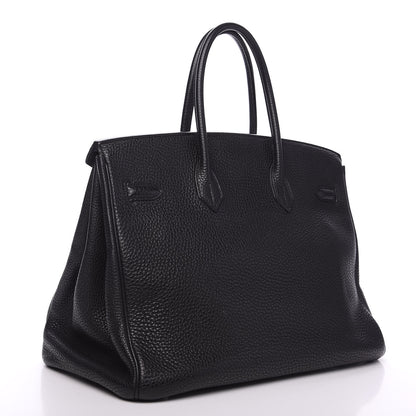 Hermes Taurillon Clemence Birkin 35 Black 2 of 28