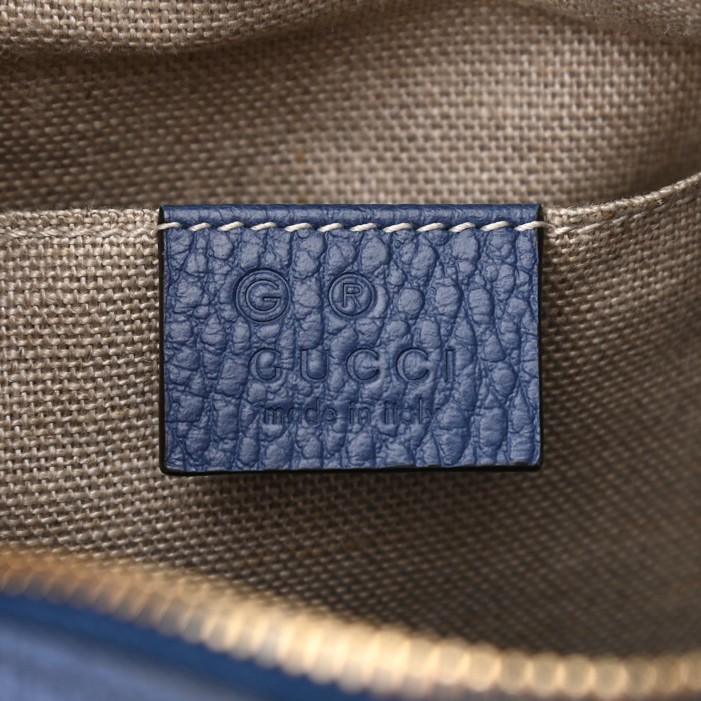 Monogram Dollar Calfskin Mini Bree Messenger Bag Beige Ebony Caspian