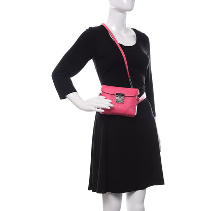 MCM Calfskin Ottomar Monogram Soft Berlin Belt Bag Pink 2 of 9