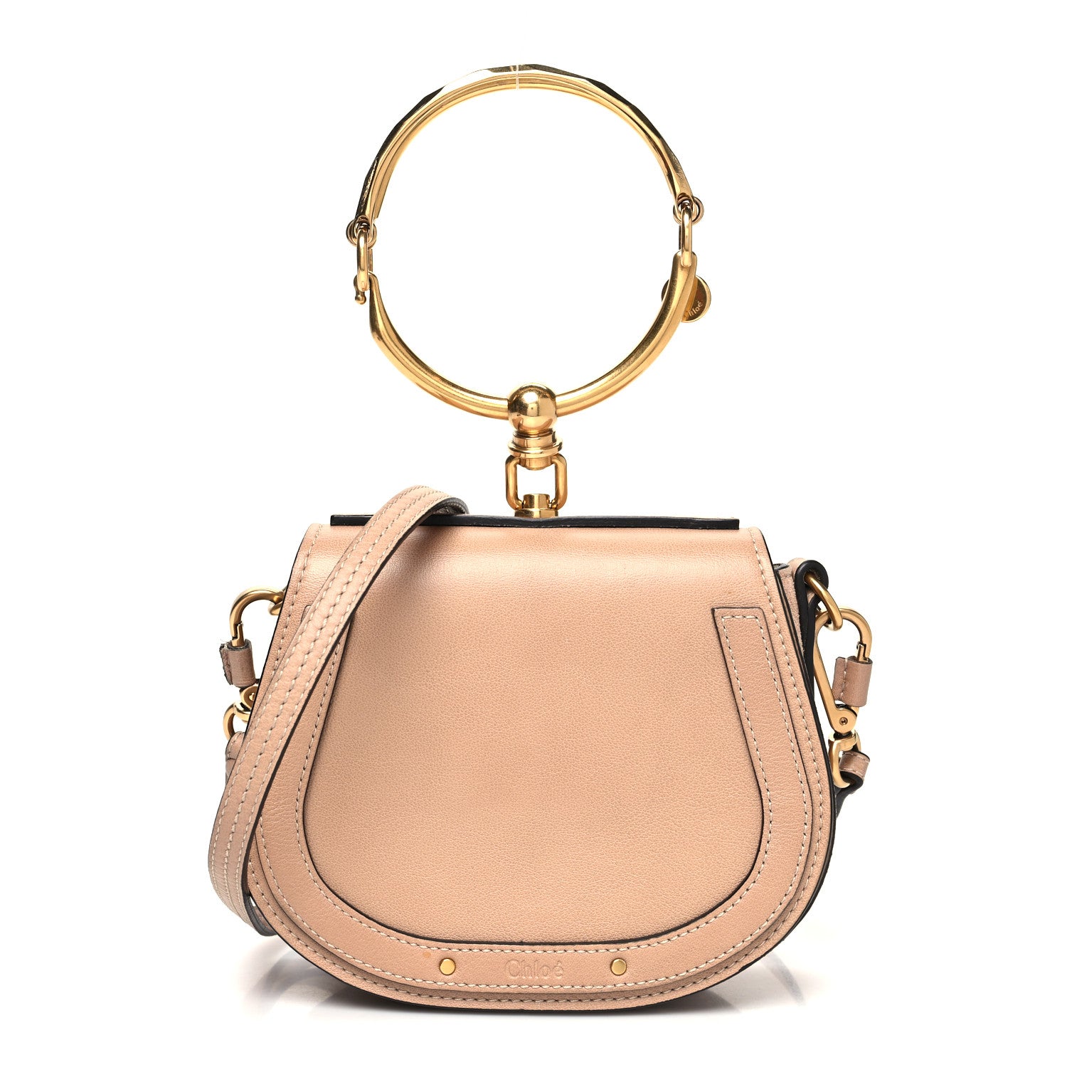 Chloe Calfskin Suede Small Nile Bracelet Bag Biscotti Beige 1179305 ...