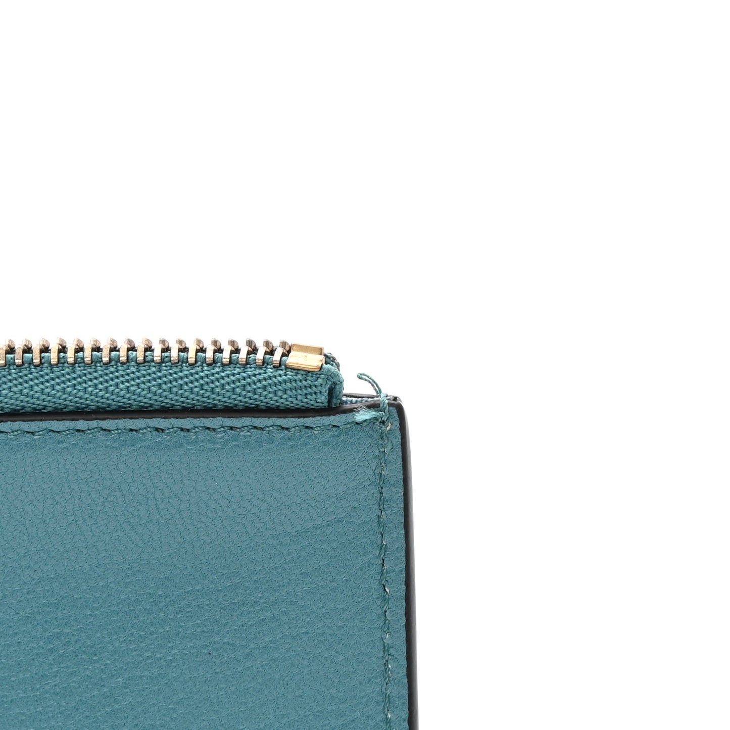 Goatskin Saddle Long Wallet With Chain Blue