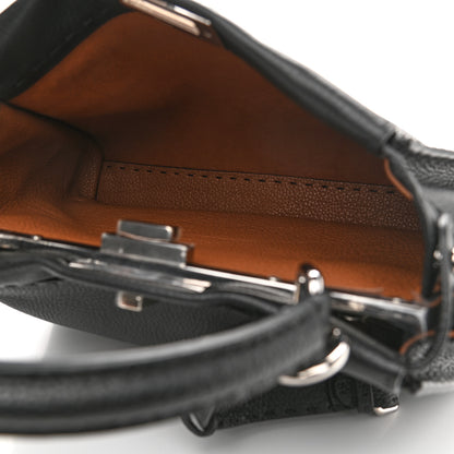 Fendi Cuoio Romano Selleria Bi-Color Medium Peekaboo Iconic Satchel Black Mou 7 of 9