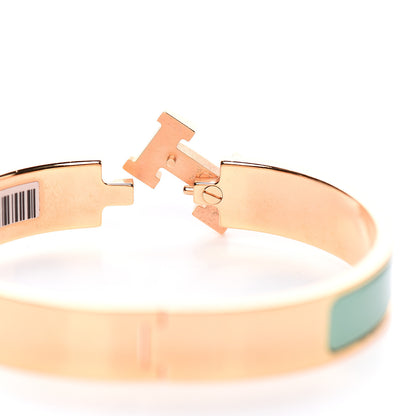 Hermes Enamel Narrow Clic Clac H Bracelet GM Vert Aqua 3 of 4