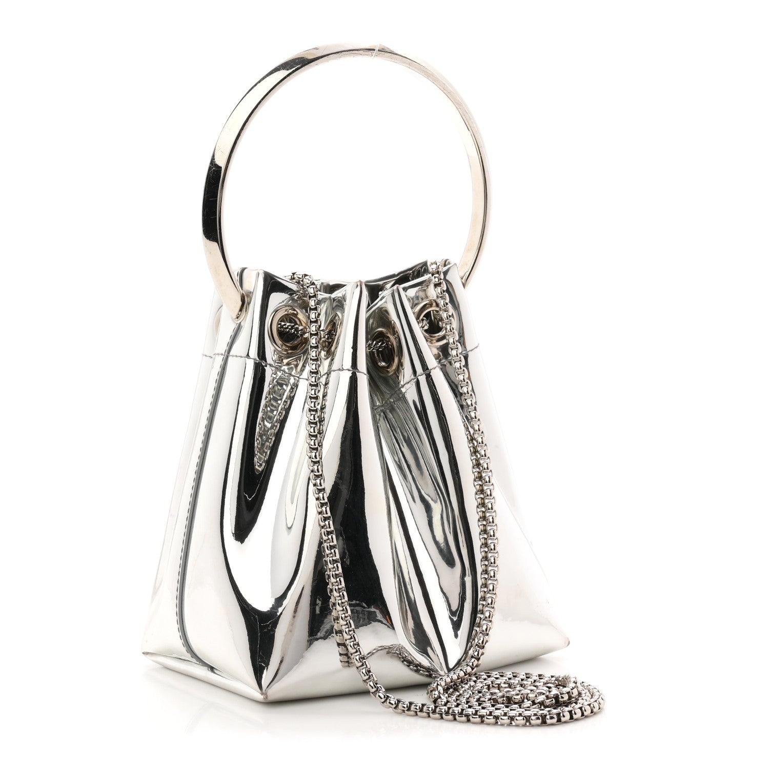 Jimmy Choo Metallic Patent Bon Bon Bag Silver 3 of 10