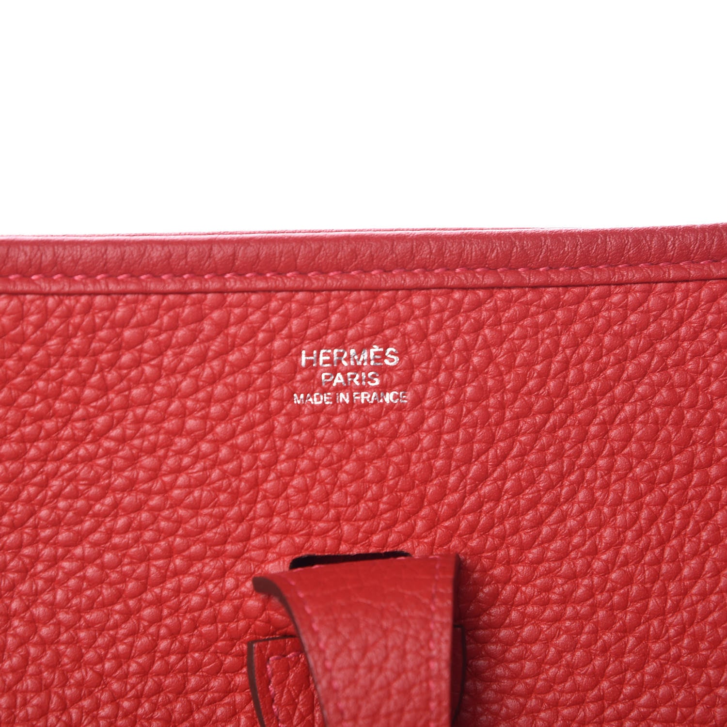 Hermes Taurillon Clemence Evelyne III PM Rouge Casaque 6 of 10