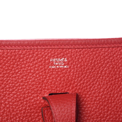 Hermes Taurillon Clemence Evelyne III PM Rouge Casaque 6 of 10