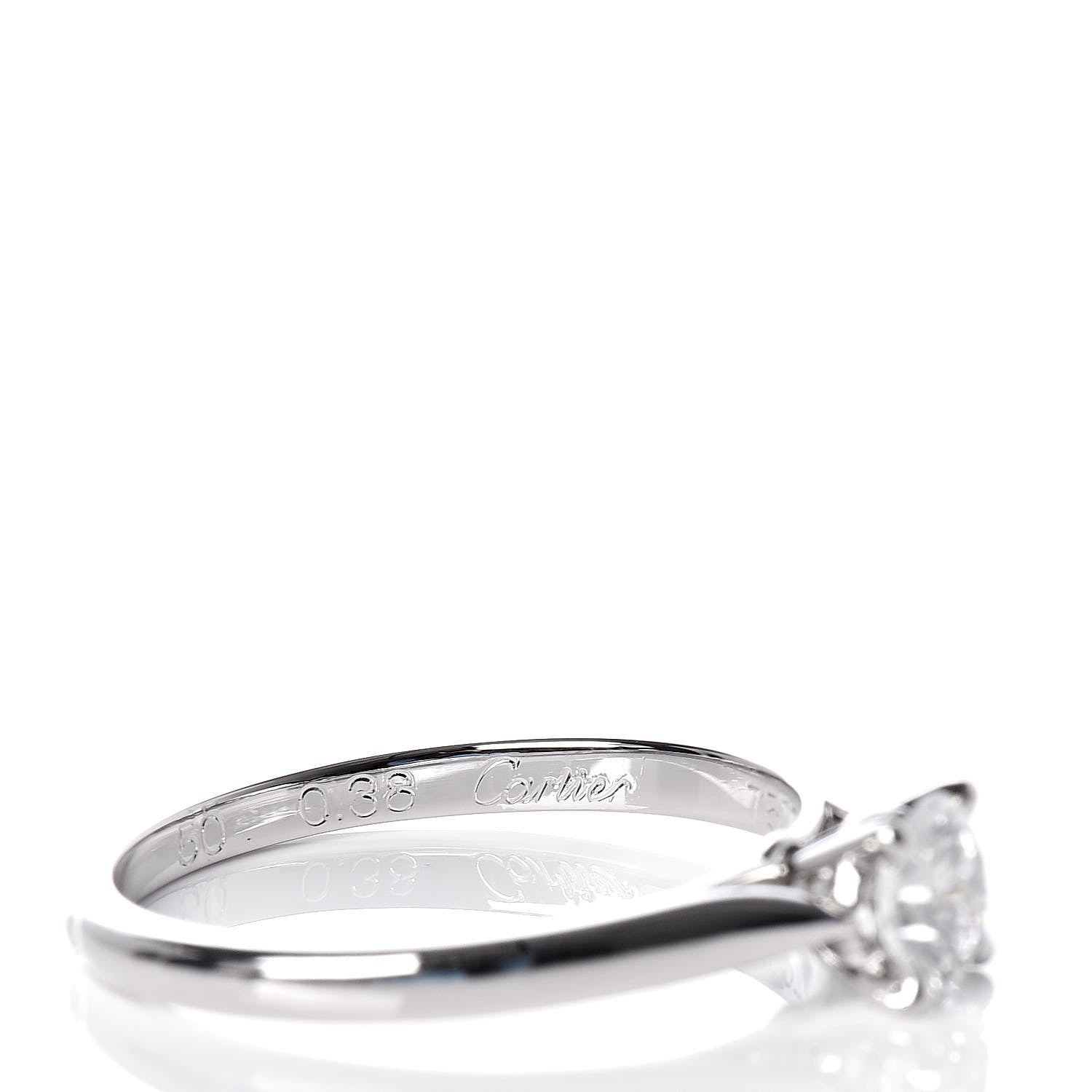 Cartier Platinum Diamond .38ct Solitaire 1895 Engagement Ring 50 5.5 5 of 8