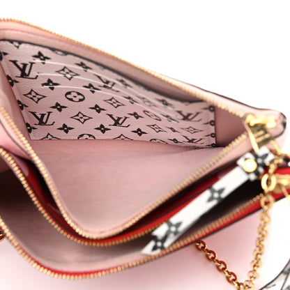 Louis Vuitton Monogram Giant Double Zip Pochette Rouge 6 of 10