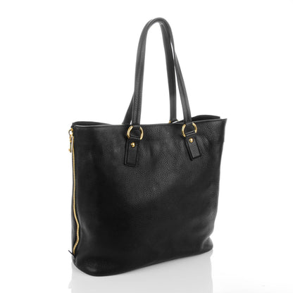 Prada Vitello Daino Side Zip Tote Black 3 of 8