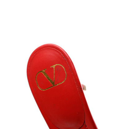 Valentino Garavani Calfskin Atelier 08 San Gallo VLogo Laser Cut 65mm Slide Sandals 39 Red 8 of 11