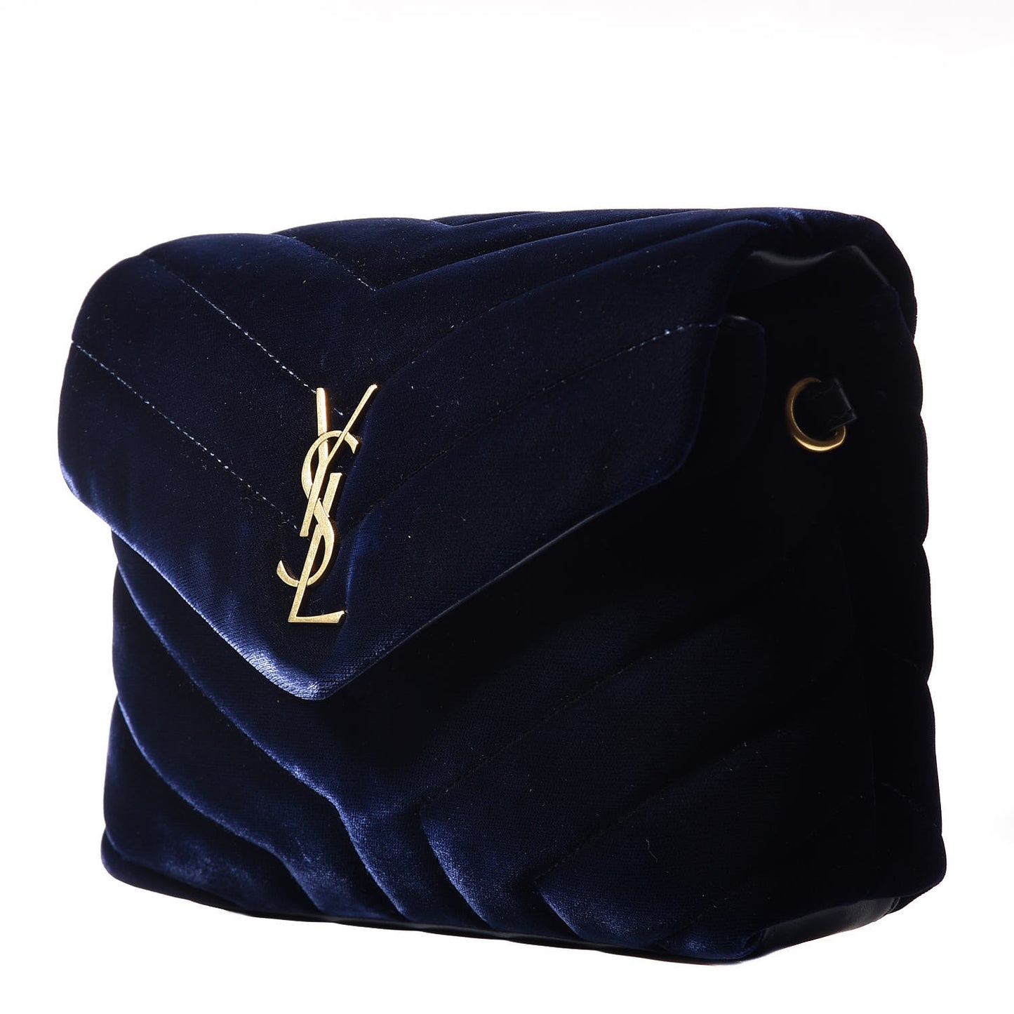 Velvet Y Quilted Monogram Toy Loulou Crossbody Bag Navy
