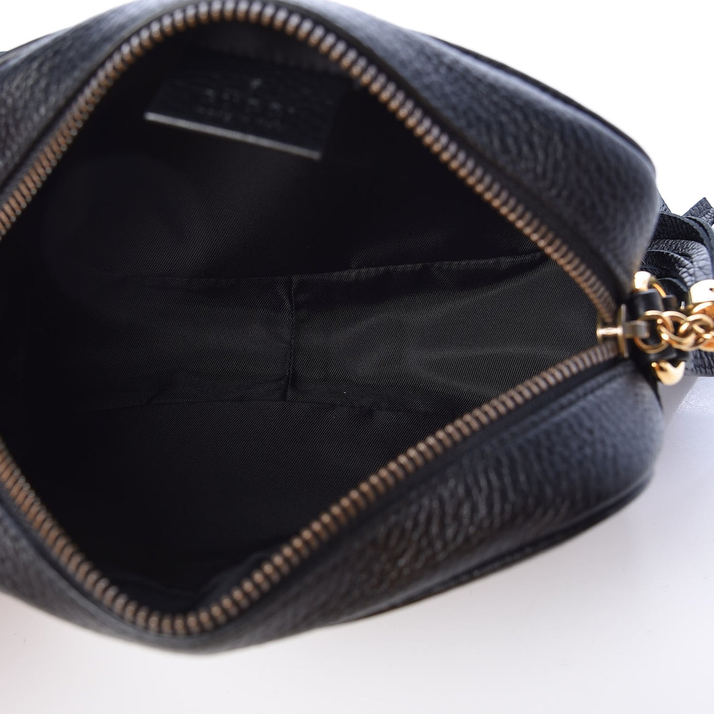 Pebbled Calfskin Mini Soho Disco Bag Black