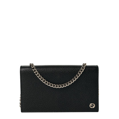 Gucci Dollar Calfskin Medium Betty Chain Wallet Black 1 of 7