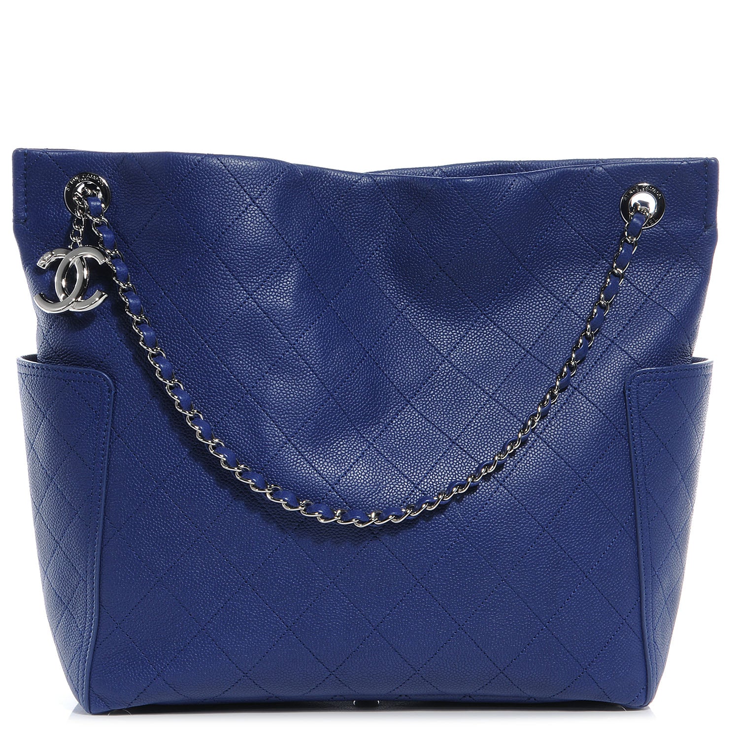 Chanel Caviar Quilted CC Pocket Hobo Dark Blue 1 of 9