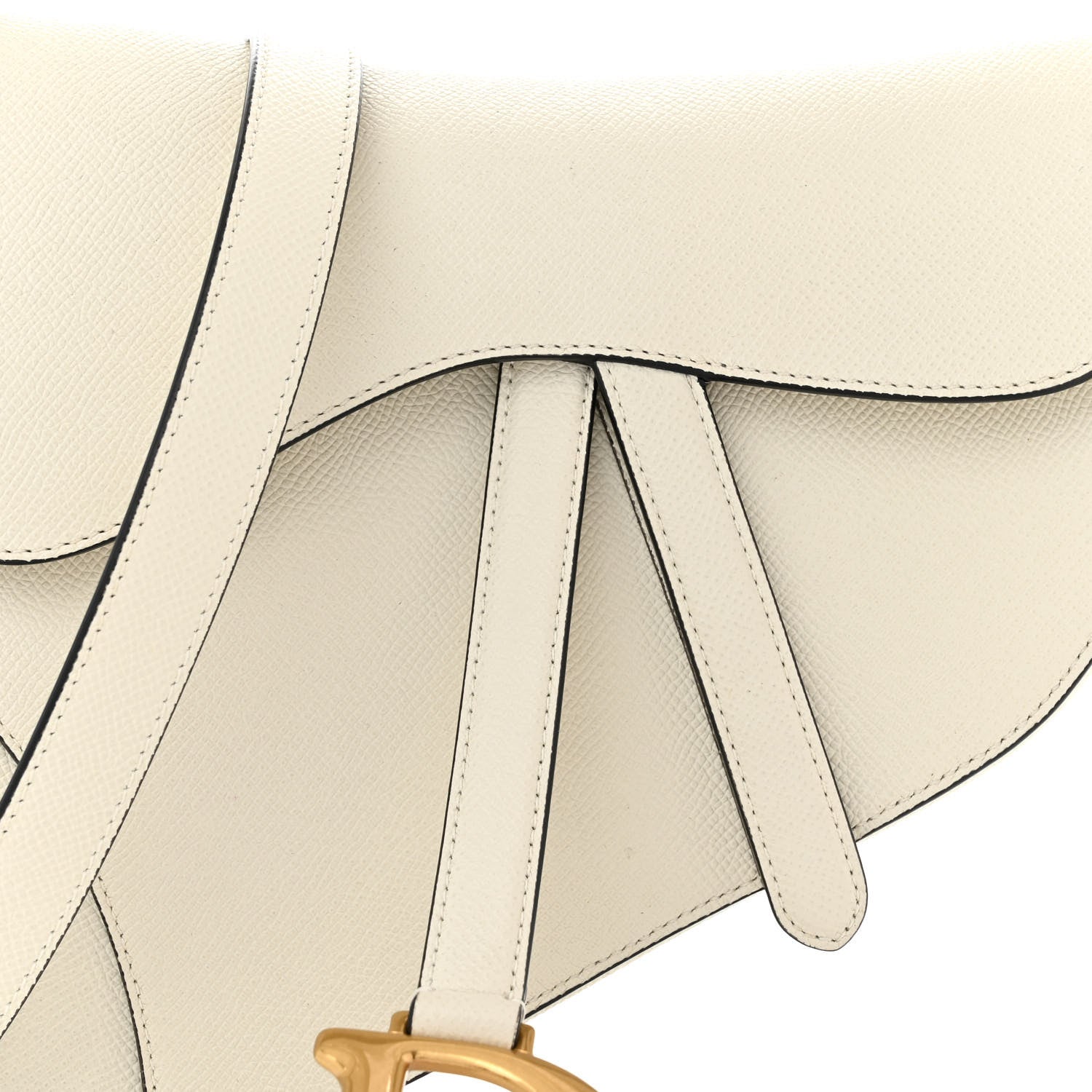 Christian Dior Grained Calfskin Saddle Bag With Strap Latte 8 of 11