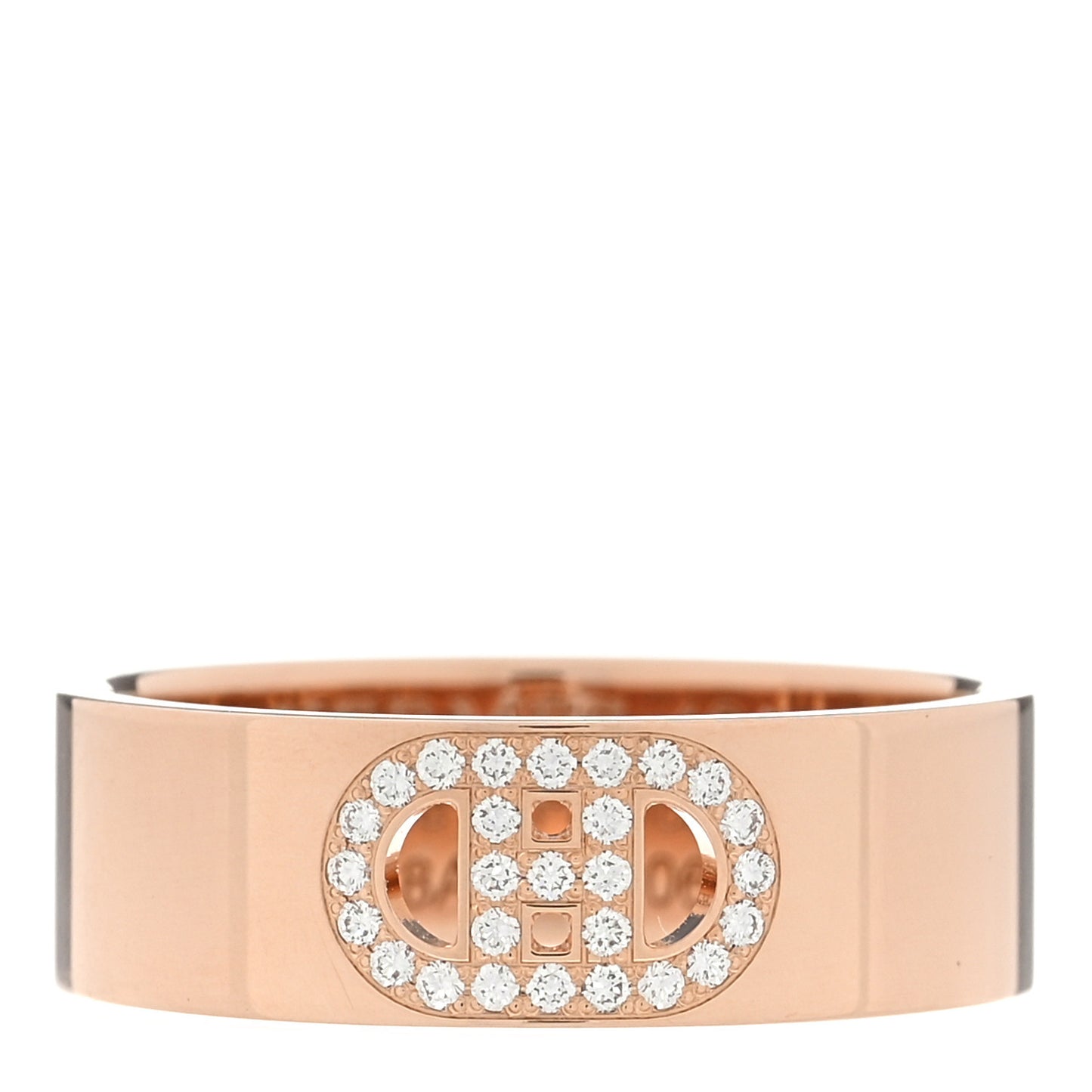 18K Rose Gold Diamond PM H D'Ancre Ring 49 5
