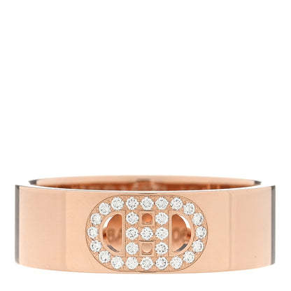 Hermes 18K Rose Gold Diamond PM H D'Ancre Ring 49 5 1 of 4