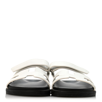 Hermes Calfskin Womens Chypre Sandals 37.5 White 3 of 11