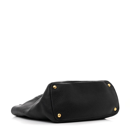 Prada Vitello Daino Side Pocket Tote Black 4 of 10