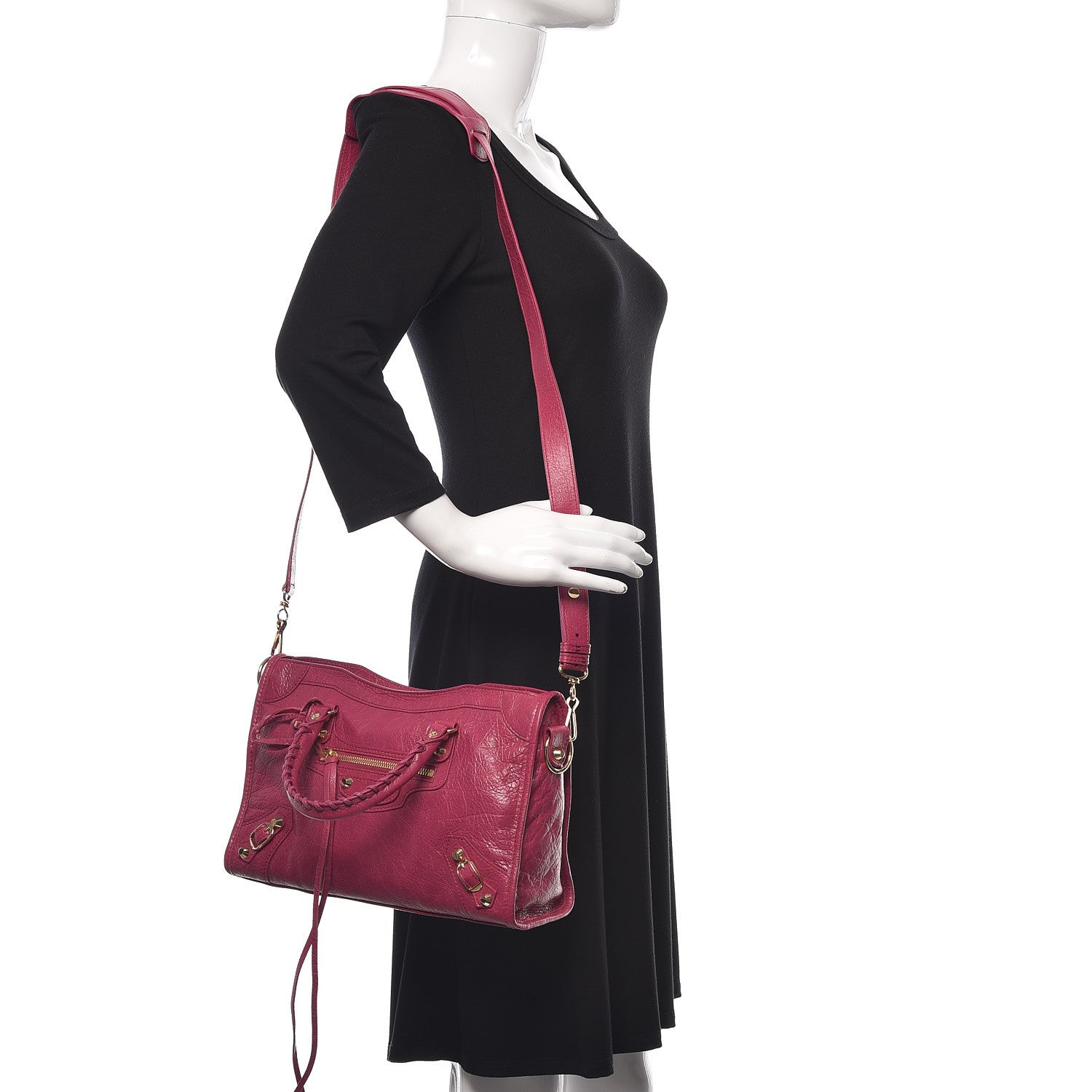 Balenciaga Agneau Classic Gold Hardware S City Rose Dahlia 2 of 10