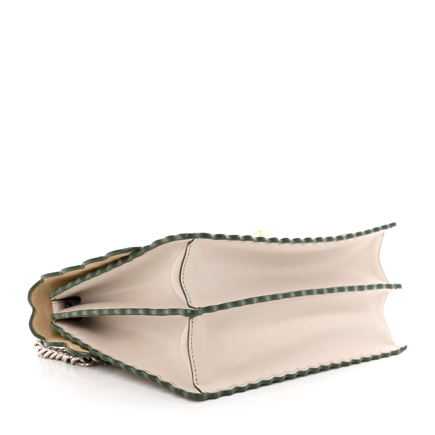 Vitello Liberty Scalloped Studded Kan I Shoulder Bag Grigio Polvere