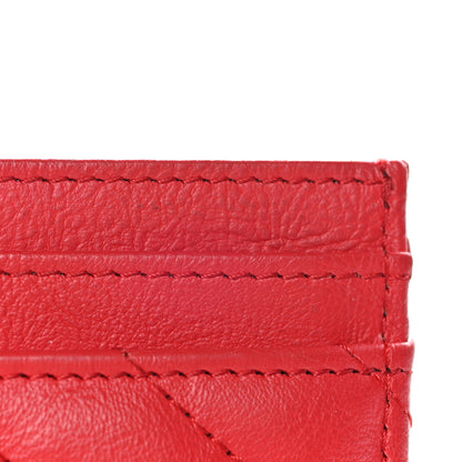 Chanel Sheepskin Chevron Quilted Reissue Card Holder Red 8 of 10