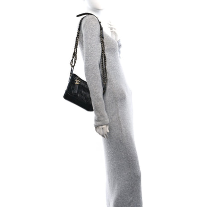 Chanel Aged Calfskin Quilted Small Gabrielle Hobo Black 2 of 10