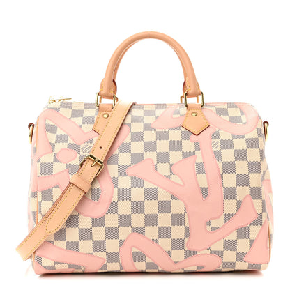 Louis Vuitton Damier Azur Tahitienne Speedy Bandouliere 30 Rose Ballerine 1 of 11