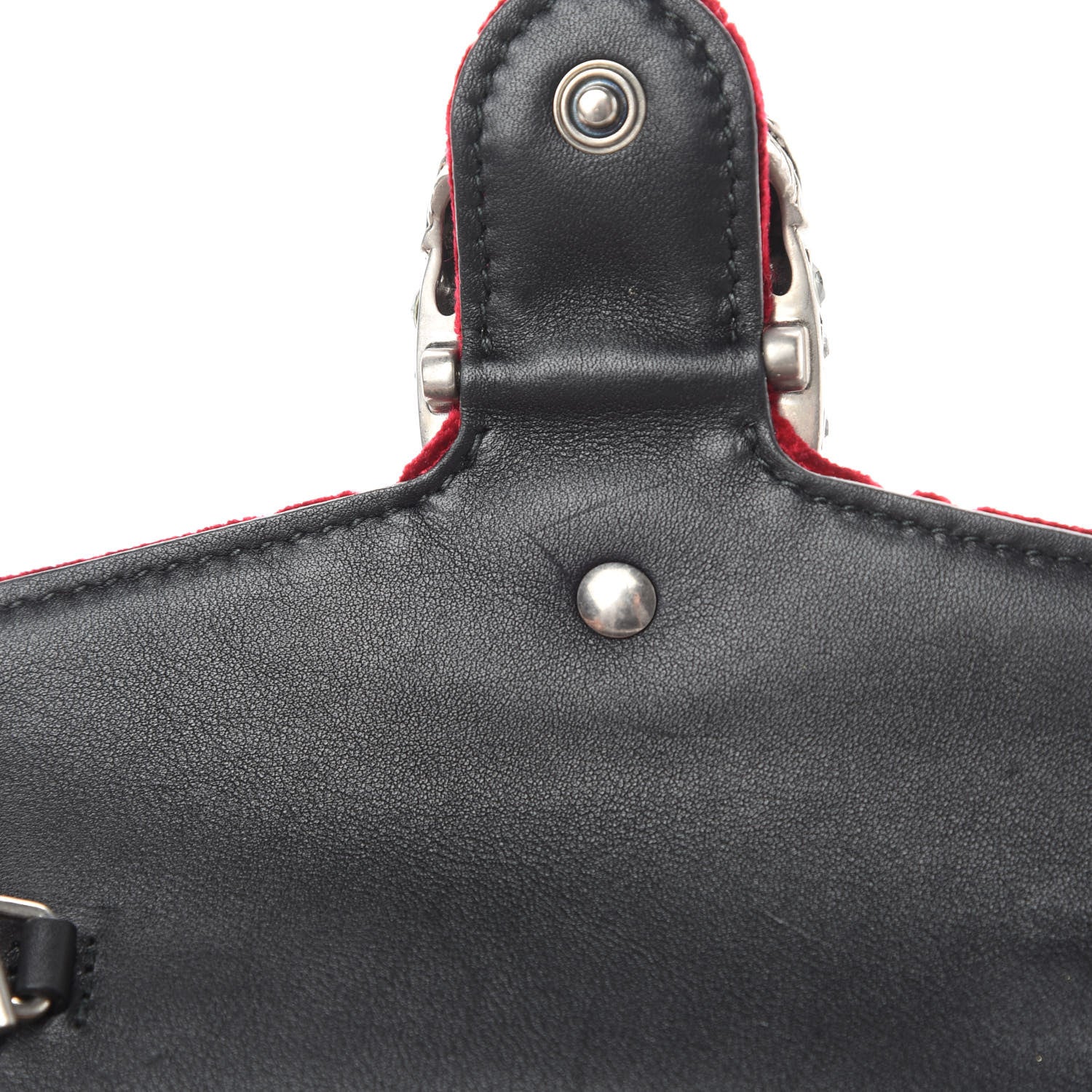 Gucci Velvet GG Monogram Super Mini Dionysus Shoulder Bag Red Cipria Black 10 of 13