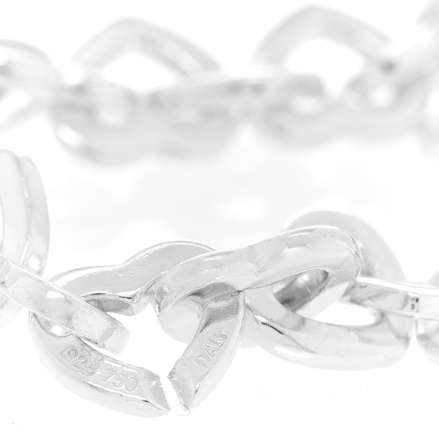 Sterling Silver 18K Yellow Gold Heart Links Bracelet